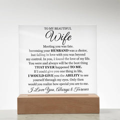 To My Beautiful Wife (Printed) – Acrylic Square