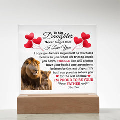 To My Daughter Old Lion – Acrylic Square
